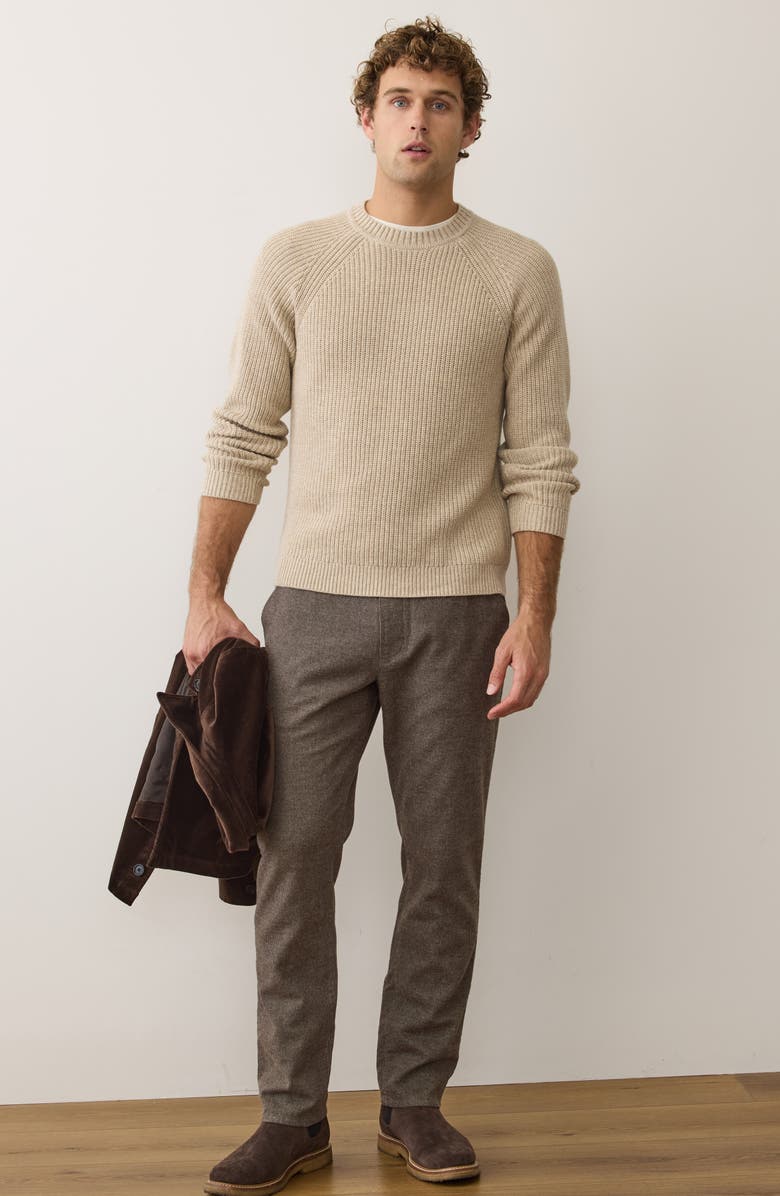 Marine Layer Saturday Slim Straight Leg Houndstooth Chinos, Alternate, color, Dark Taupe