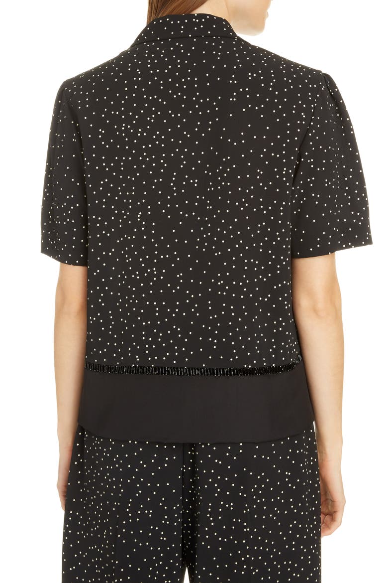 Cabo Dot Lace Inset Shirt, Alternate, color, BLACK