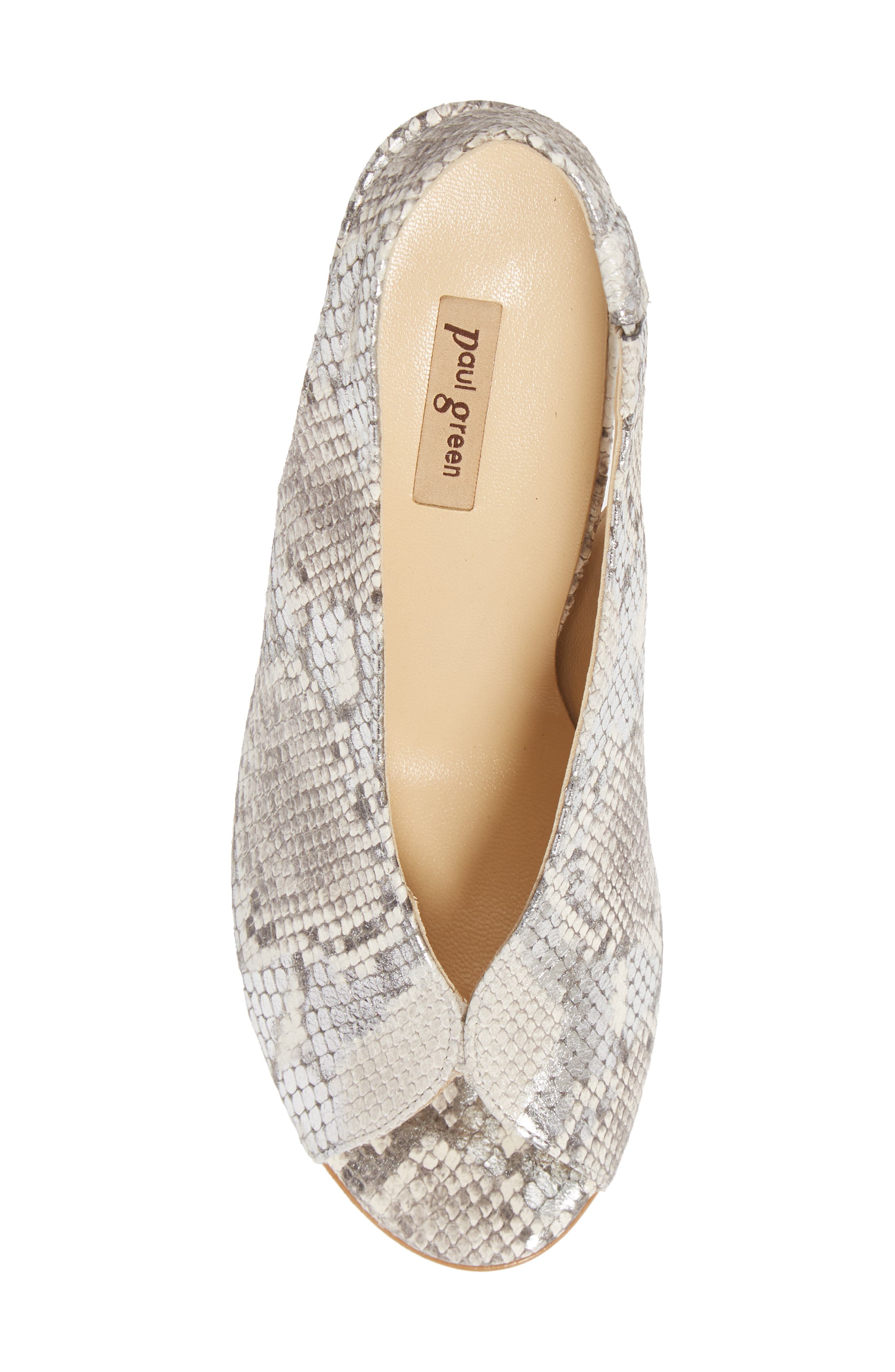 Avanti Peep Toe Slingback Sandal, Alternate, color, SILVER PEBBLE SNAKE PRINT
