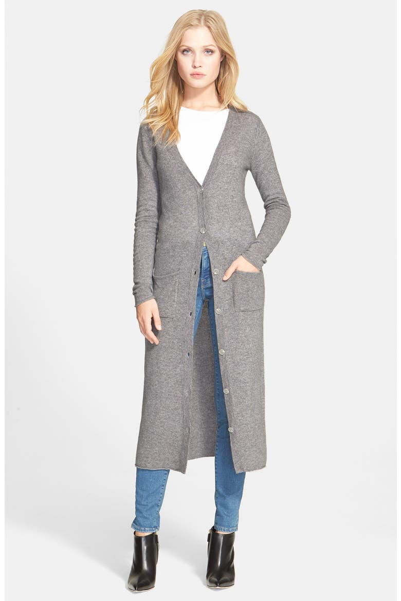 Long Cashmere Cardigan, Main, color, CEMENT