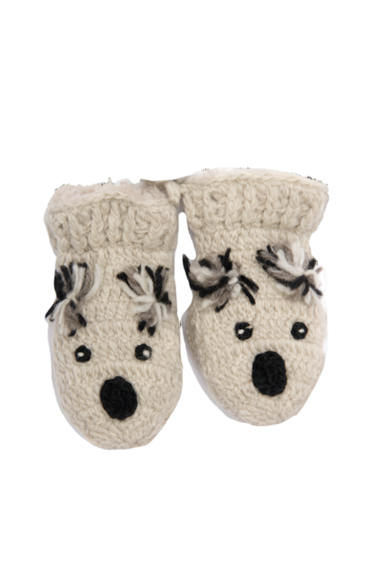 Crochet Koala Mittens, Main, color, White combo