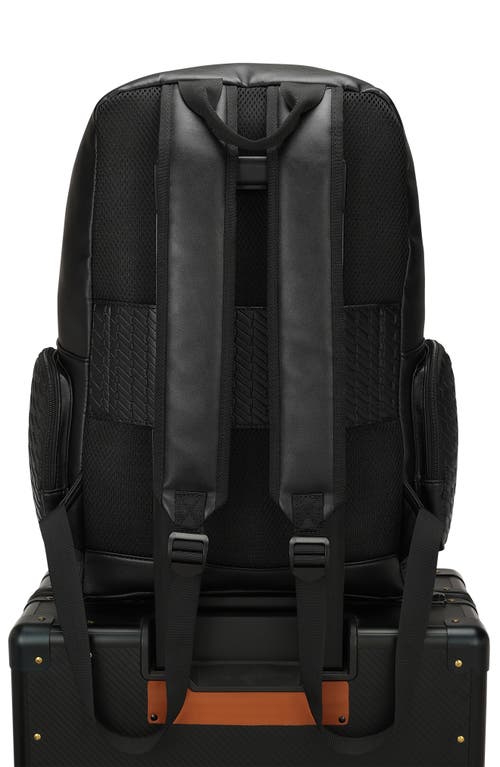Elle Leisure Luxe 27l Vegan Leather Backpack In Black