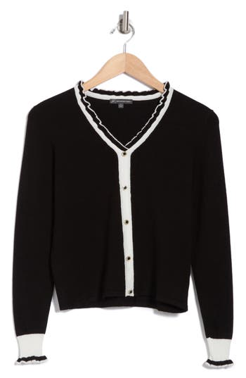 ADRIANNA PAPELL ADRIANNA PAPELL LETTUCE EDGE CARDIGAN
