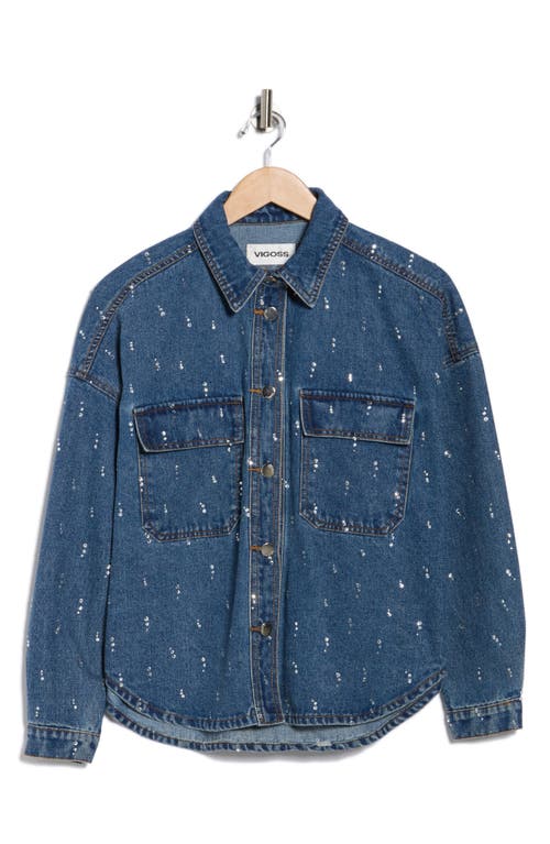 Vigoss Bling Shacket In Blue