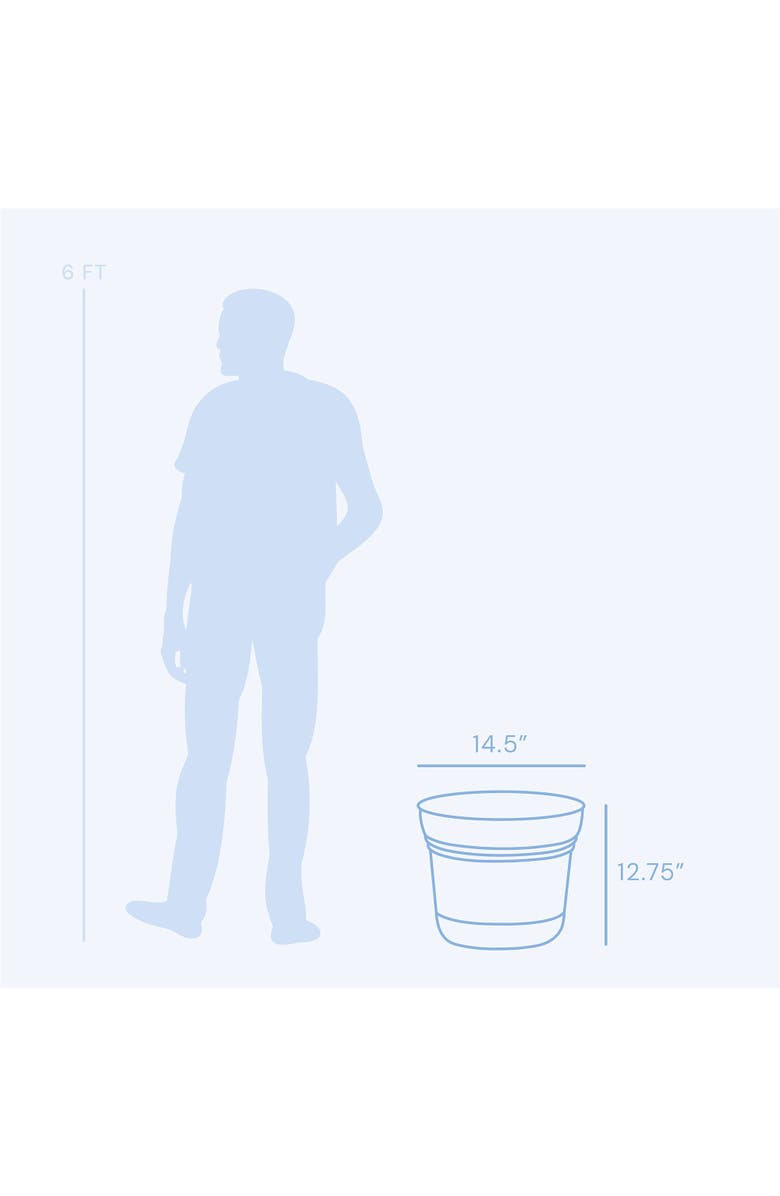 Bloem 14 Inch Saturn Round Planter With Saucer Tray, Alternate, color, Blue