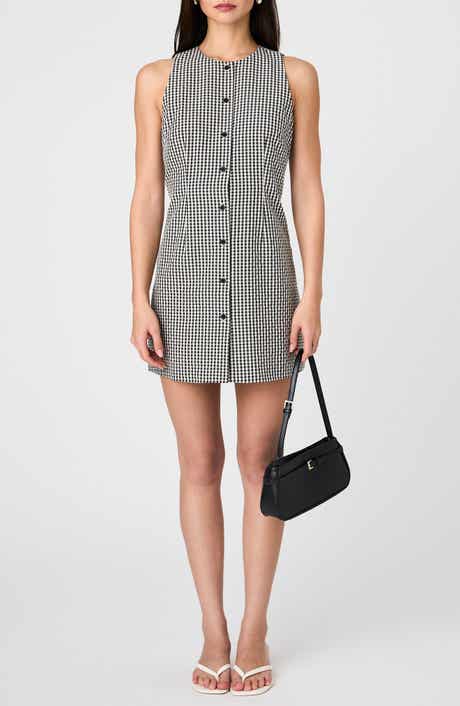 French Connection Gingham Sleeveless Cotton Minidress