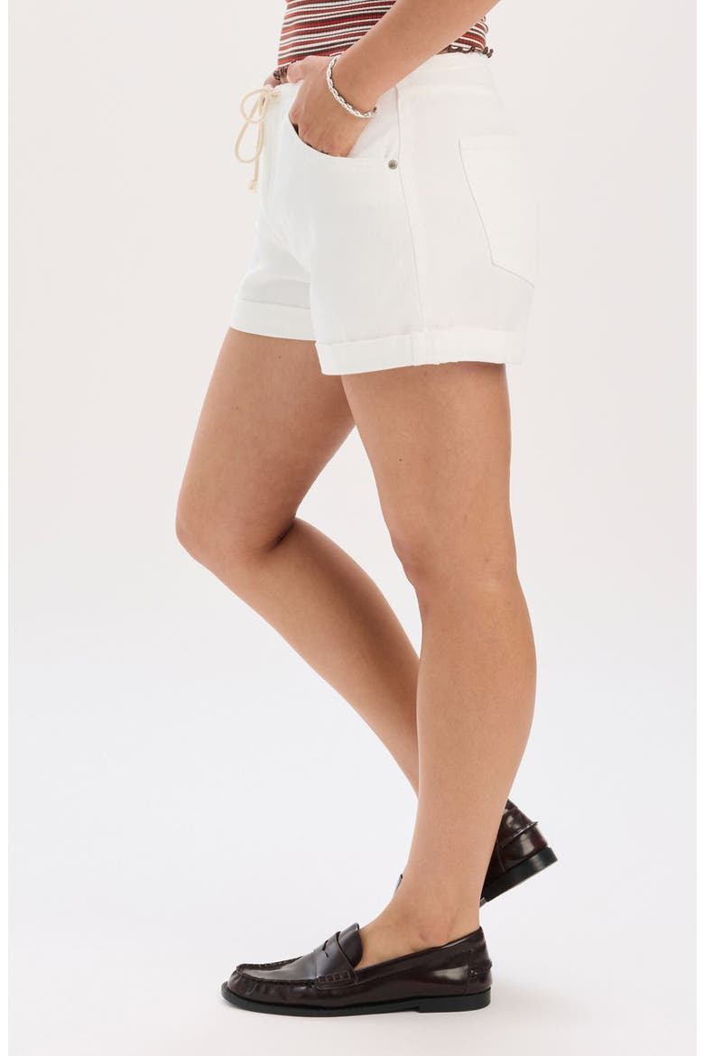 Maddie Tie Waist Denim Shorts, Alternate, color, LAMB