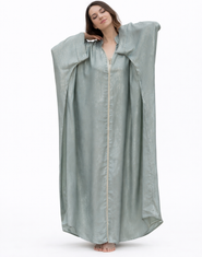 Le Fafo Metallic Silk Kaftan Gown