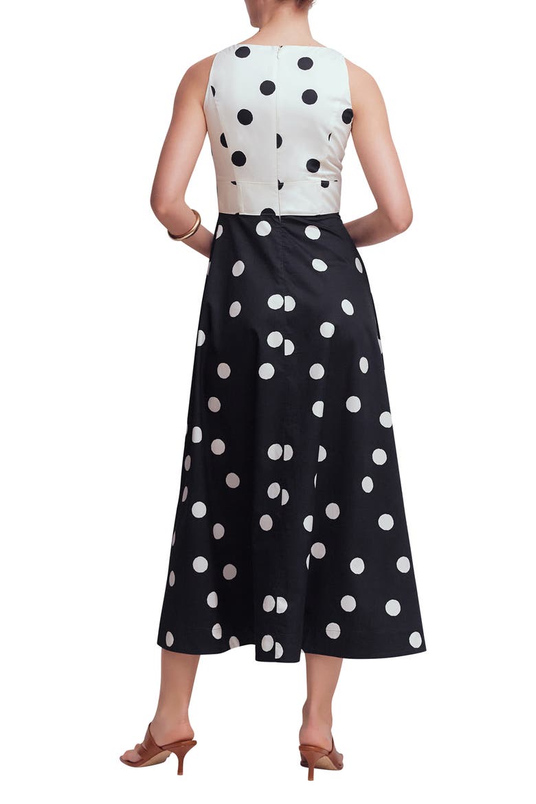 Silvia Boned Bodice Maxi Dress, Alternate, color, FRENCH NAVY PAINTED SPACED DOT