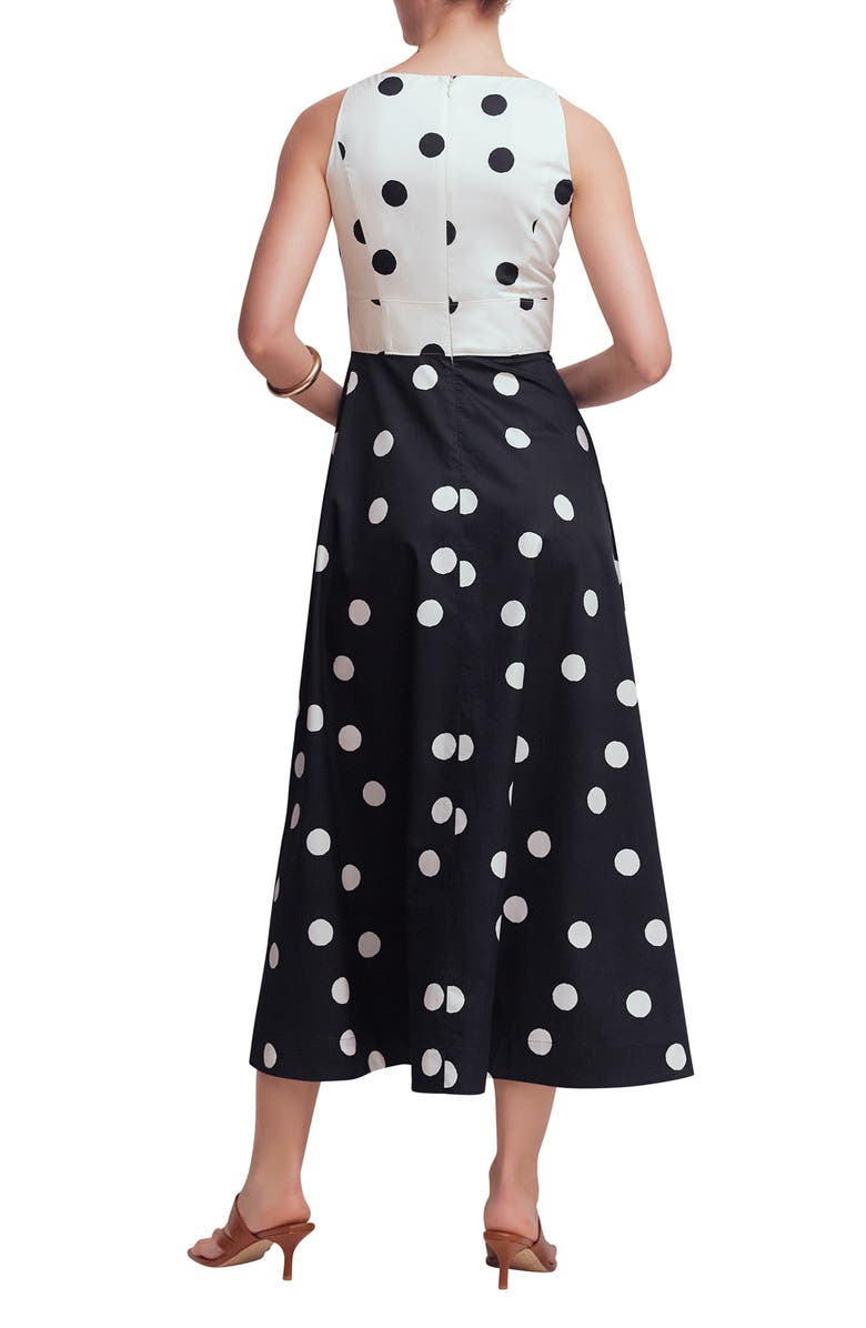 Boden Silvia Boned Bodice Maxi Dress, Alternate, color, French Navy Painted Spaced Dot