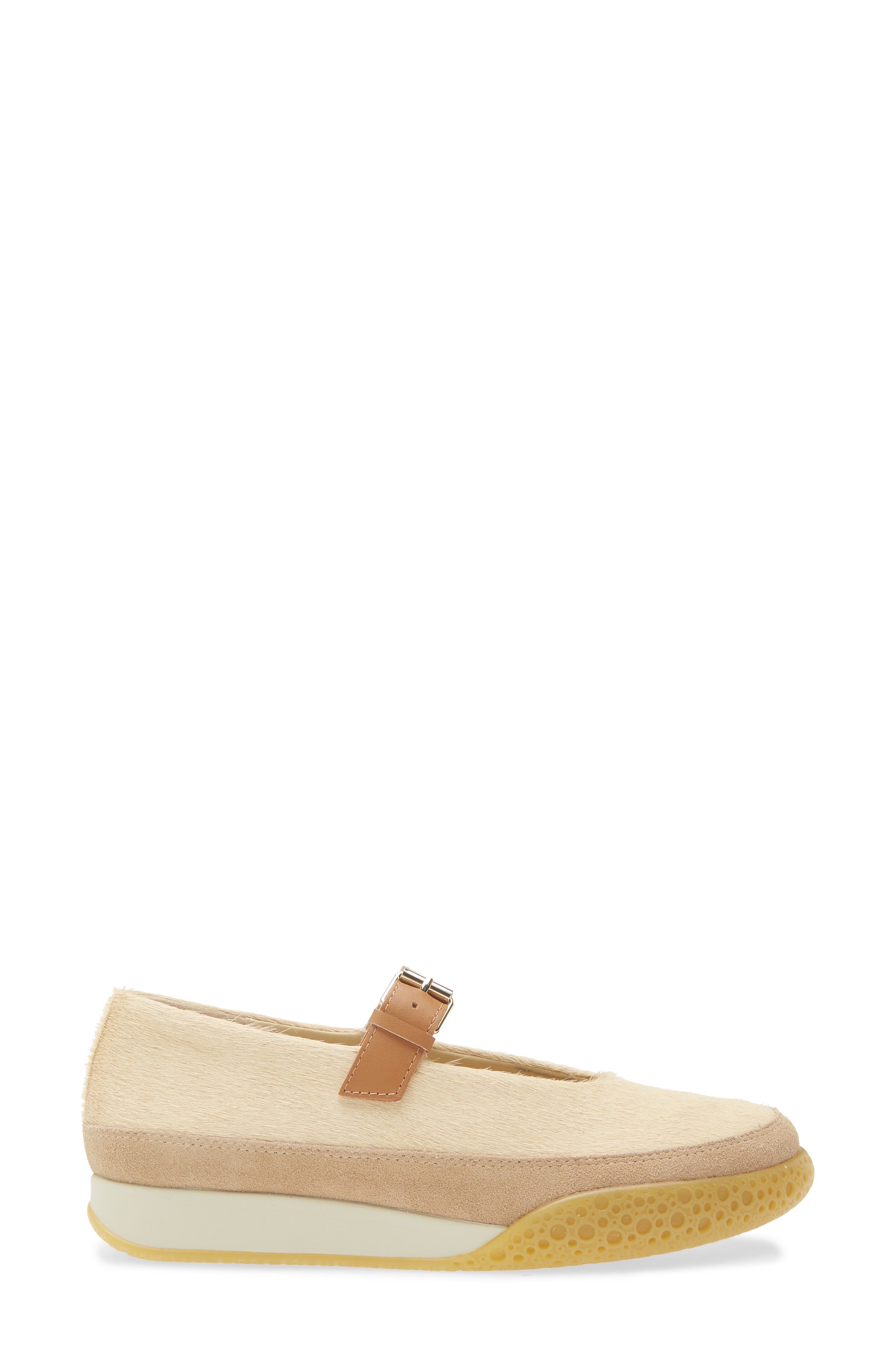 Bubble Pompa Genuine Calf Hair Mary Jane Sneaker, Alternate, color, SAND
