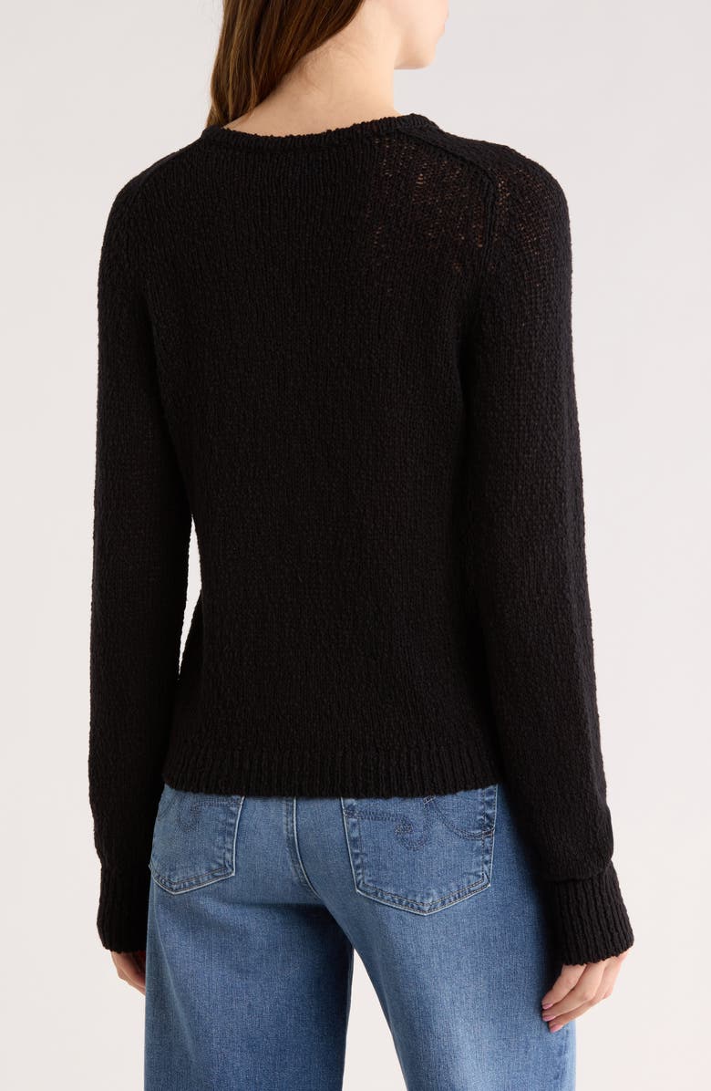 Melrose and Market Cotton Sweater Cardigan, Alternate, color, Black