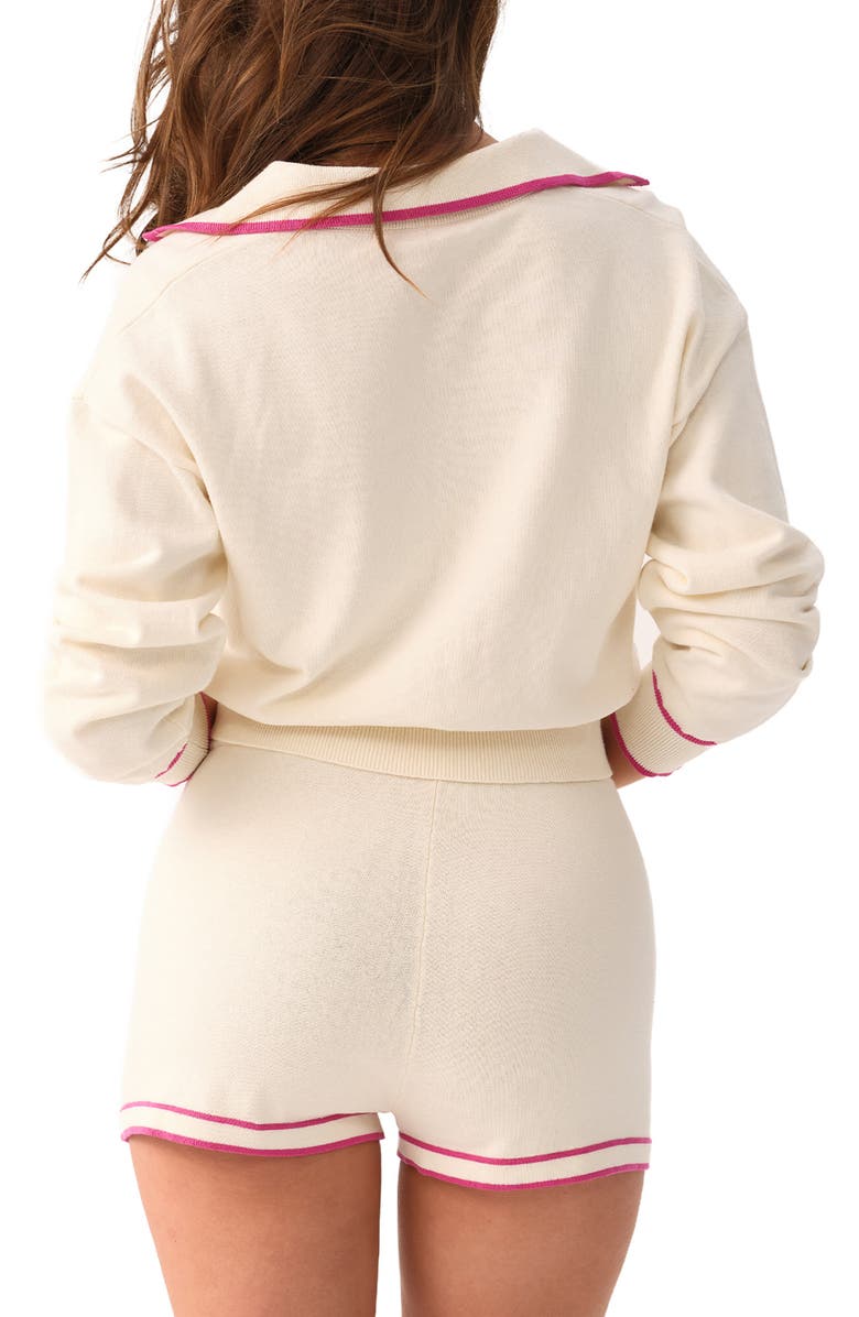 PQ SWIM Margaret Crop Cover-Up Sweater, Alternate, color,