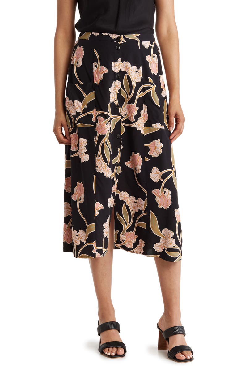 DR2 by Daniel Rainn Daniel Rainn Floral Midi Skirt, Main, color, 