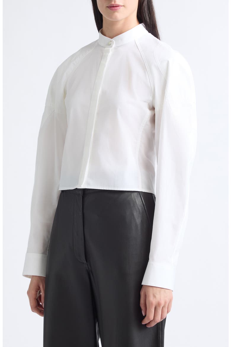 Cotton Poplin Saddle Shirt, Alternate, color, WHITE