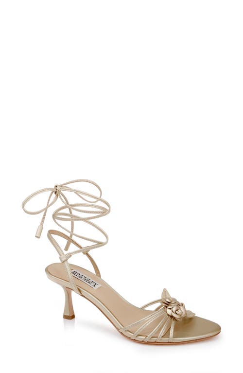 Shop Badgley Mischka Collection Darlyn Ankle Wrap Sandal In Gold Leather