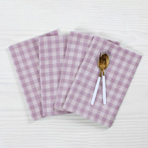 Linen Dinner Napkins - Gingham Check, 20" x 20"