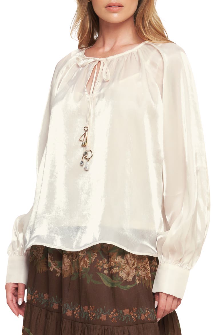 Sheen Long Sleeve Top, Main, color, CHAMPAGNE
