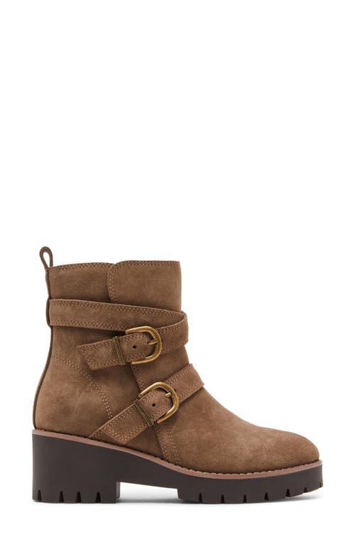 Blondo Dazie Waterproof Buckle Bootie In Taupe Suede