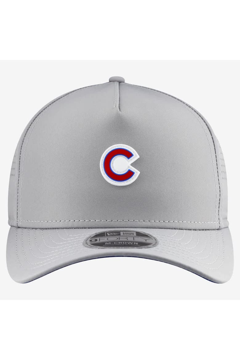 Men's New Era  Gray Chicago Cubs Micro Logo 9FORTY M-Crown A-Frame Adjustable Hat, Alternate, color, Gray