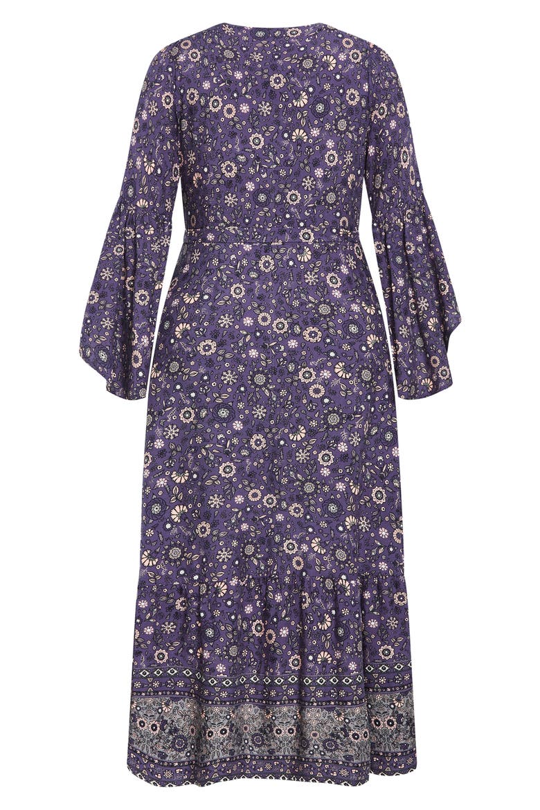 Adhara Mixed Print Long Sleeve Maxi Dress, Alternate, color, BLUE FLORAL