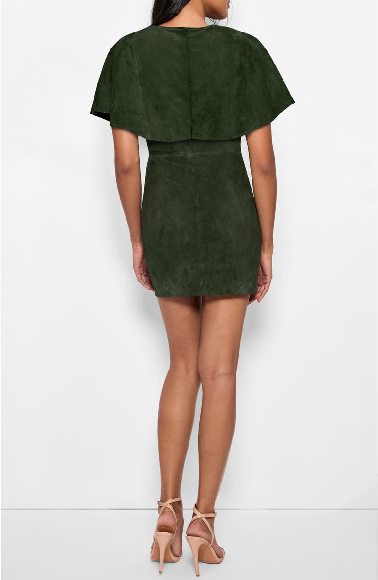 AS by DF Selene Stretch Suede Dress, Alternate, color, Military Green