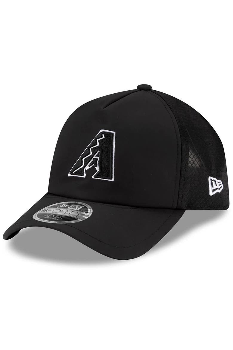 Men's New Era Black Arizona Diamondbacks 2026 Batting Practice Apex 9FORTY Adjustable Trucker Hat, Main, color, Black