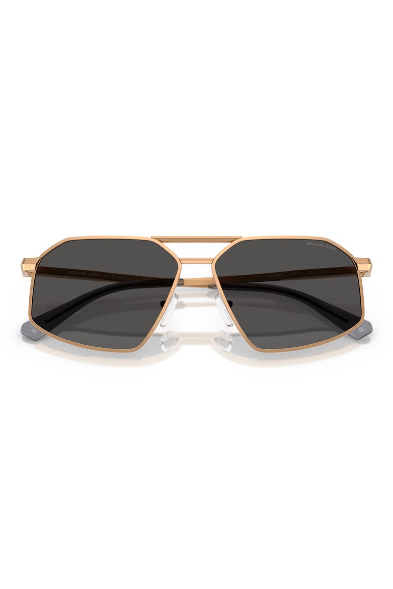60mm Irregular Sunglasses, Alternate, color, BEIGE GOLD / DARK GREY SOLID