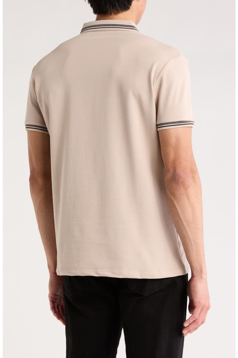 Slim Fit Stretch Cotton Knit Polo, Alternate, color, STONE