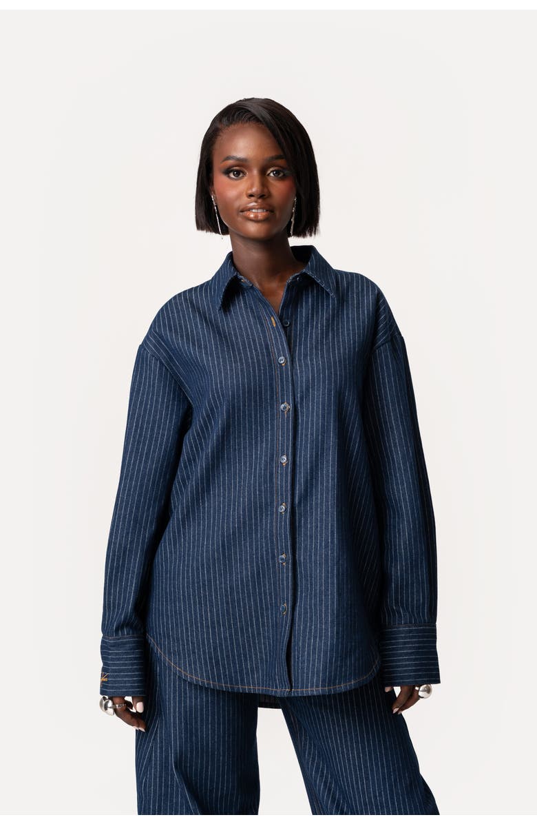 OFUURE Rue Button Up Shirt, Alternate, color, Denim