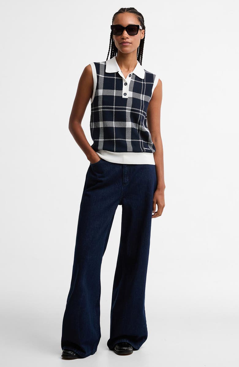Barbour Allerdale Plaid Sleeveless Polo Sweater, Alternate, color, Multi Check
