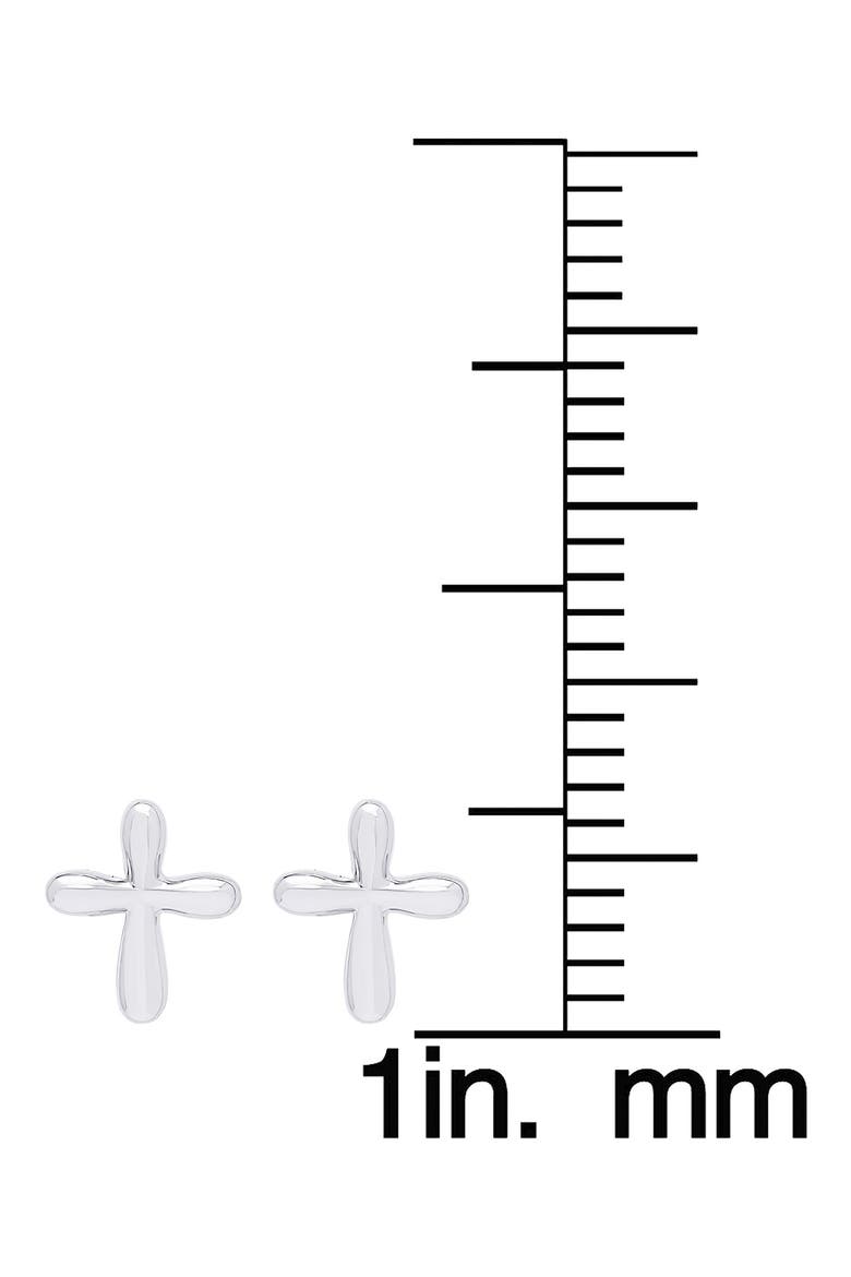 Kids' Cross Stud Earrings, Alternate, color, SILVER