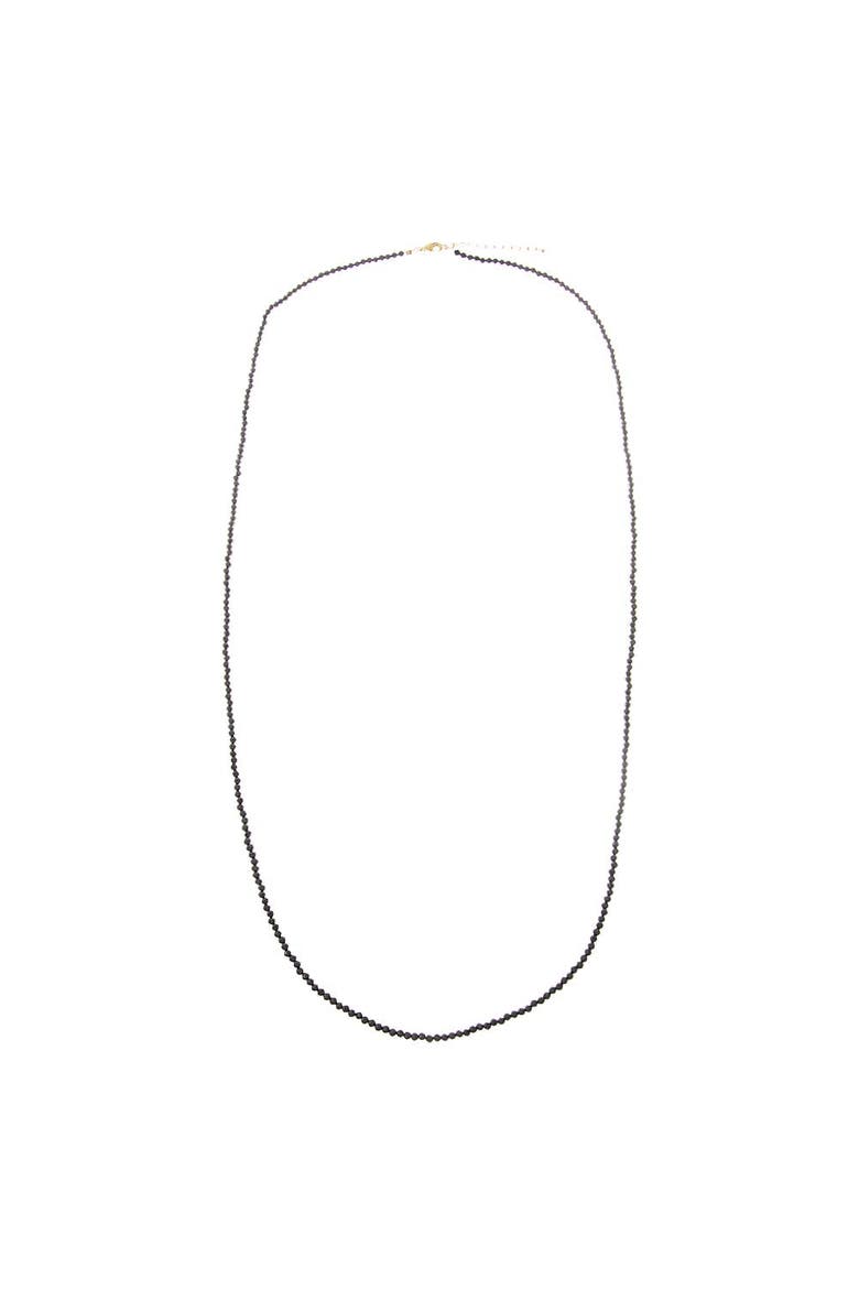 Black Onyx Beaded Chain Necklace 36", Main, color, Black - 36 Inch