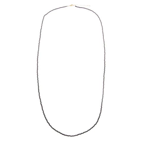 Black Onyx Beaded Chain Necklace 36"