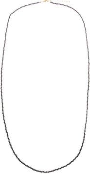 BY ADINA EDEN Black Onyx Beaded Chain Necklace 36"