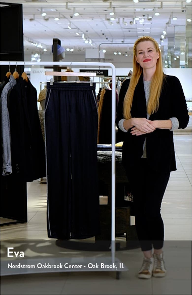 Charli Whipstitch Satin Wide Leg Pants, sales video thumbnail