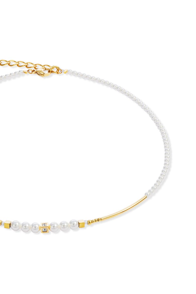 Shimmering Princess Pearls Gold Necklace, Alternate, color, White