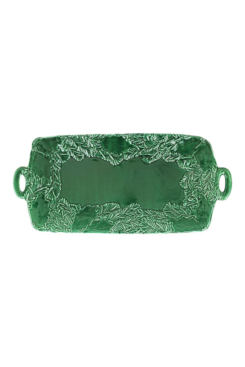 Lasta Green Figural Double Handle Platter, Main, color, DARK GREEN