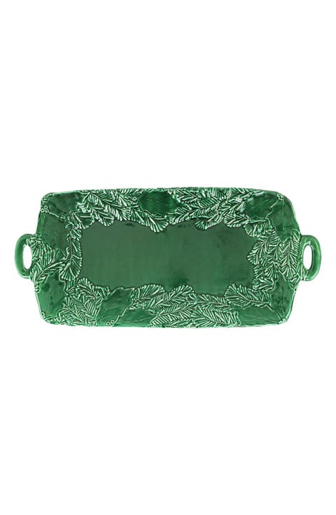 Lasta Green Figural Double Handle Platter