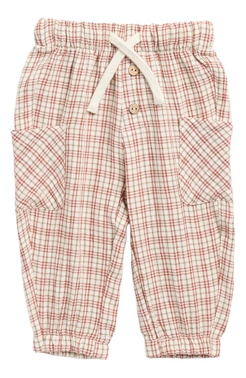 Kids' Luca Christmas Plaid Organic Cotton Joggers