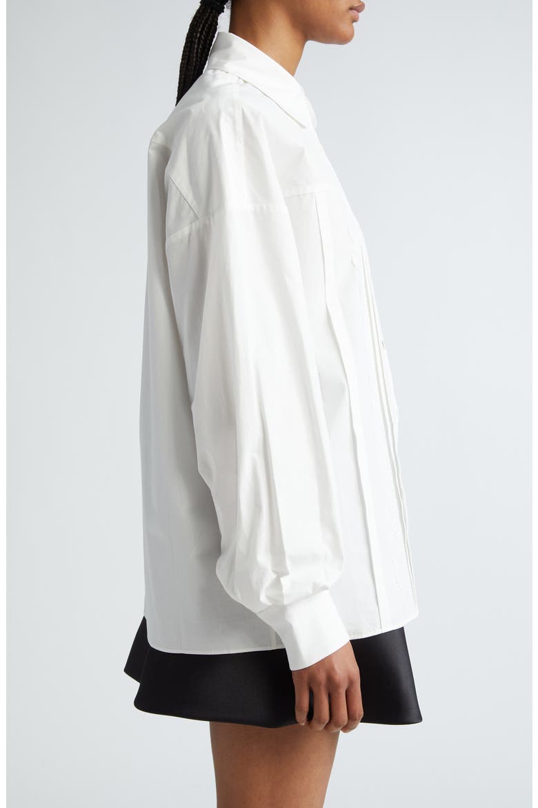 Lace Trim Cotton Poplin Shirt, Alternate, color, WHITE