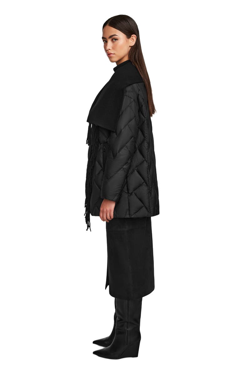 Rudsak ANNE MARIE WOMEN'S WOOL & DOWN WRAP FRINGE COAT, Alternate, color, 