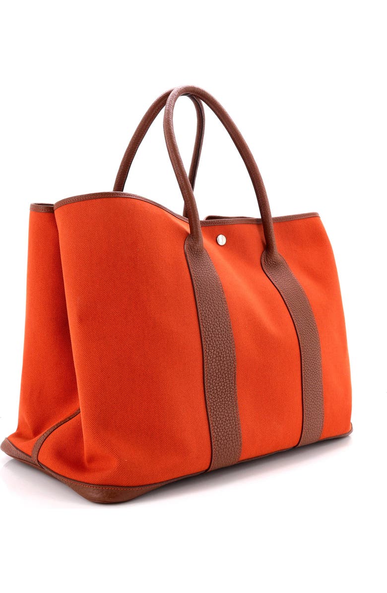 Pre-Owned Hermes Garden Party Tote Toile and Leather 49, Alternate, color, Marron D'inde