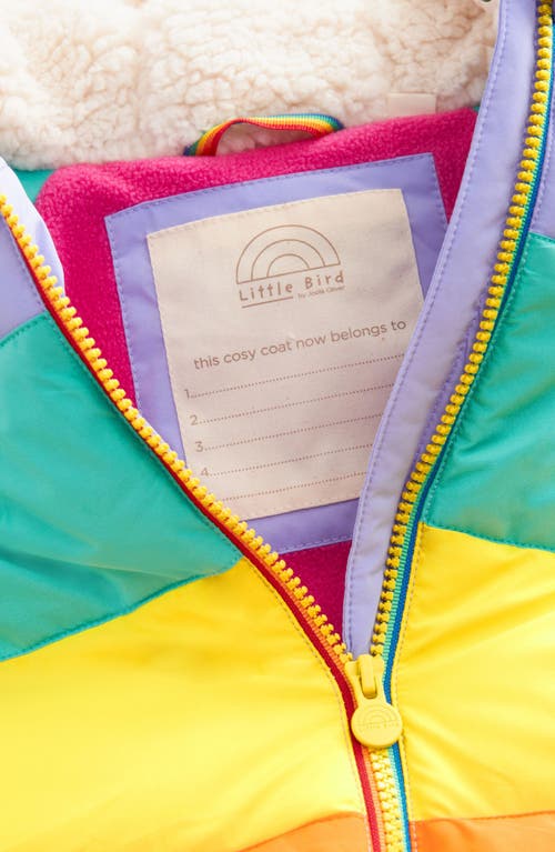 LITTLE BIRD LITTLE BIRD KIDS' RAINBOW COLORBLOCK QUILTED HOODED JACKET 