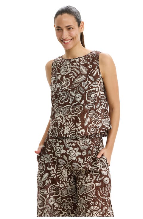 Garden Mist Linen High Neck Top Cover-Up
