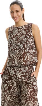 Profile by Gottex Garden Mist Linen High Neck Top Cover-Up