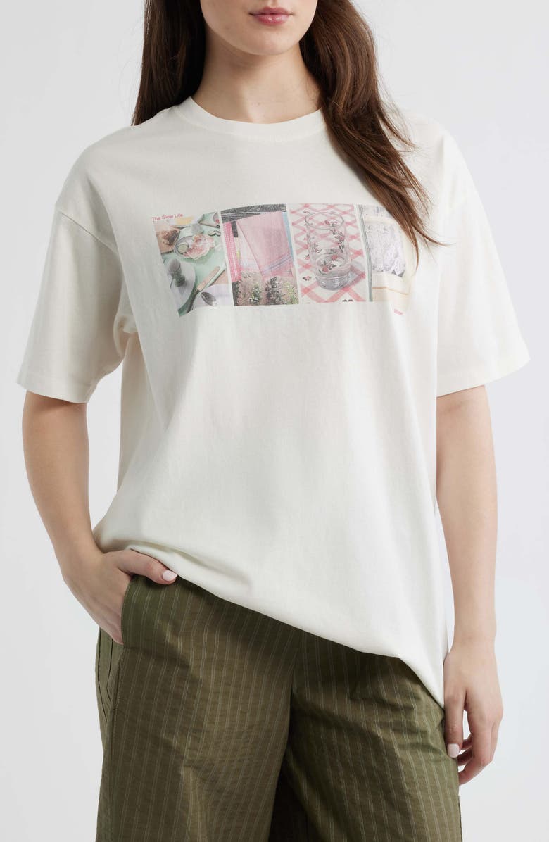 Damson Madder Slow Life Crossword Graphic T-Shirt, Main, color, Off White