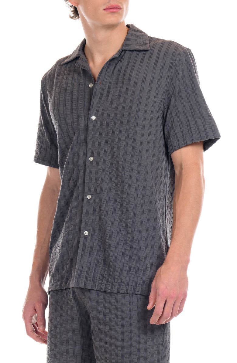 Original Paperbacks Havana Textured Stripe Seersucker Camp Shirt, Alternate, color, 