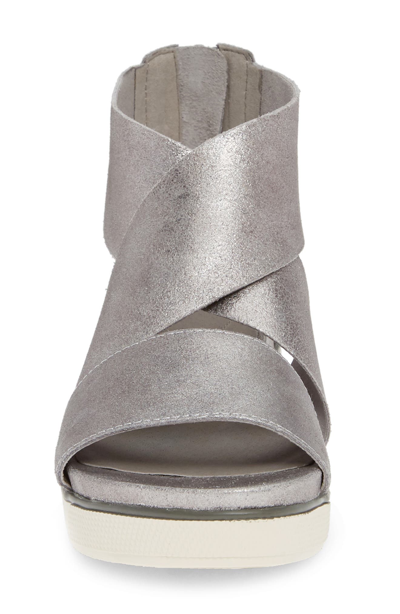 Sport Platform Sandal, Alternate, color, SILVER SUEDE