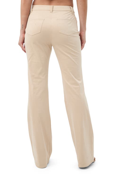 Trina Turk Apple Bottom Faux Suede Flared Pant In Neutral